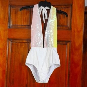 Iridescent Sequin One Piece